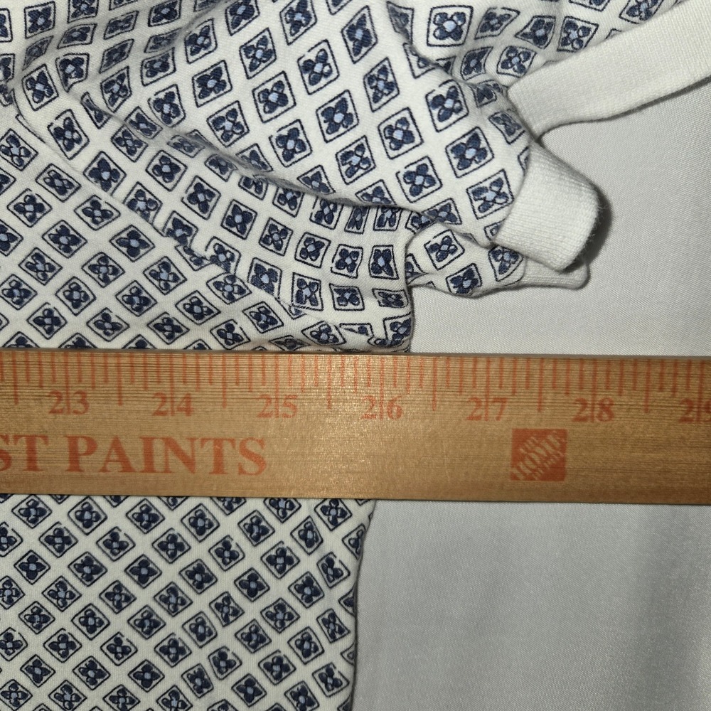 Polo by Ralph Lauren White & Navy Geometric Print Polo Shirt - Picture 5 of 6